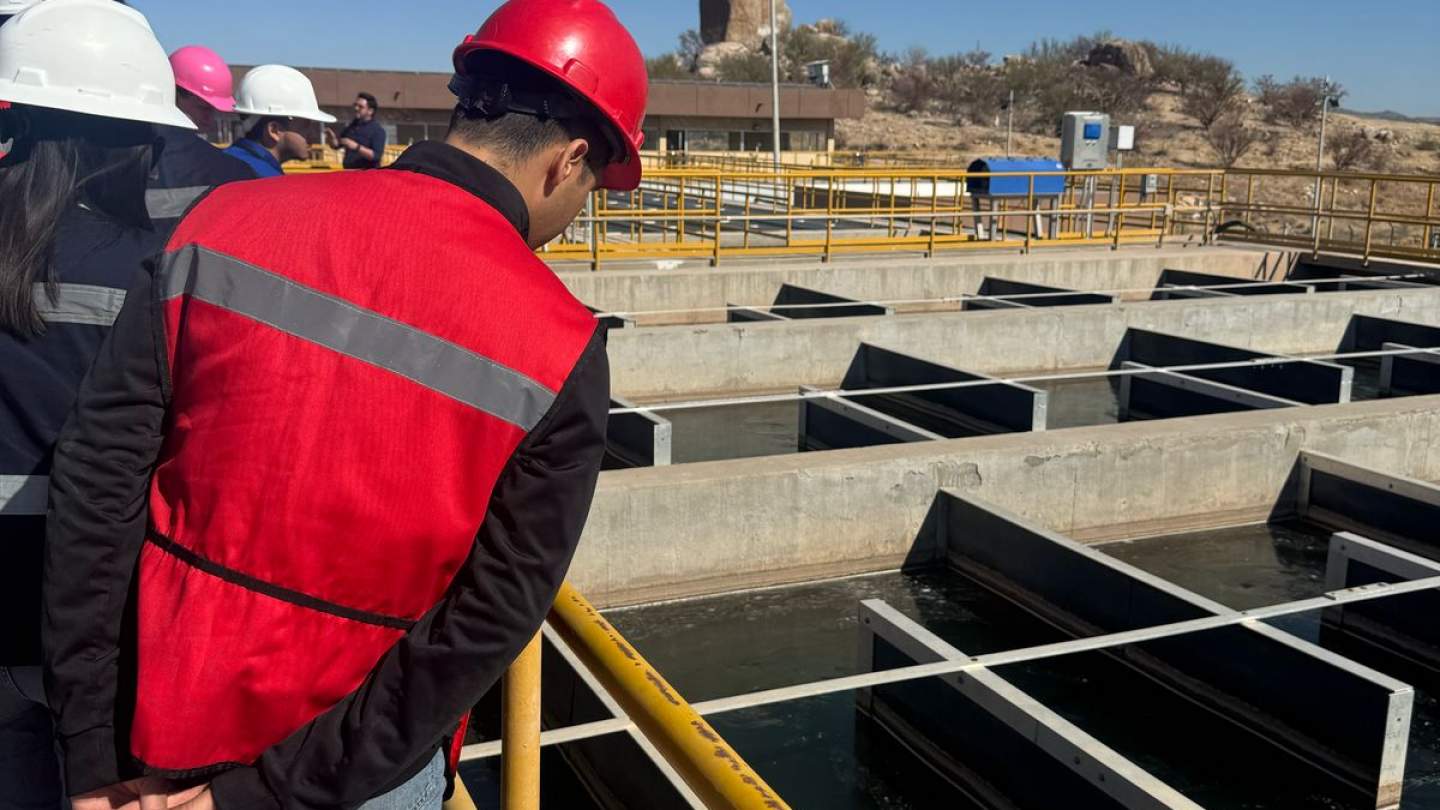 Visita a instalaciones de Planta Potabilizadora Sur por parte de estudiantes de la carrera de Ingeniería Civil de la Universidad de Sonora.